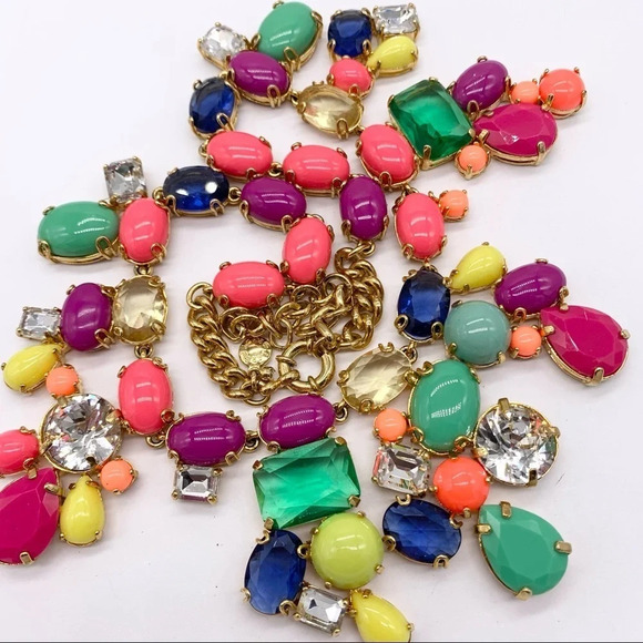 J. Crew Candy Color Mixed Gem Statement Necklace - Picture 2 of 4